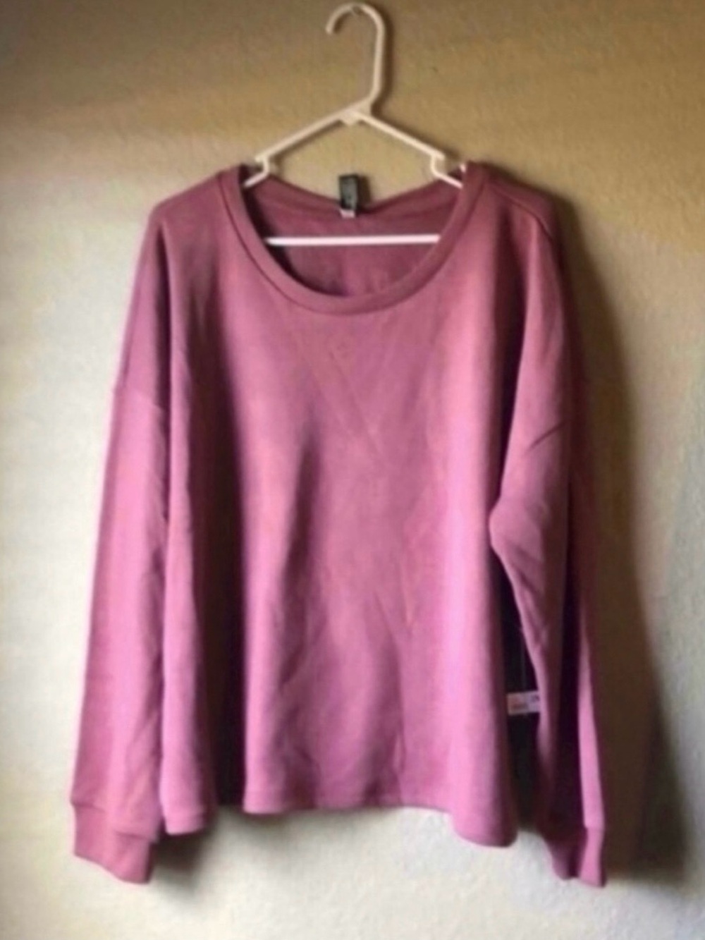 New Velocity Sweatshirt Women’s 2X Dark Pink Long Sleeve Crew Neck Casual Active